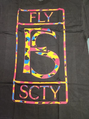 Camiseta Para Hombre FLY SOCIETY Manga Corta Estampado Graffic Nueva Con Etiquetas Negra Envío Gratis Foto 1 de 4
