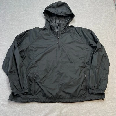 LL Bean Jacket Womens 3X Black 1/4 Zip Hooded Windbreaker Lightweight Travel - Image 1 of 4