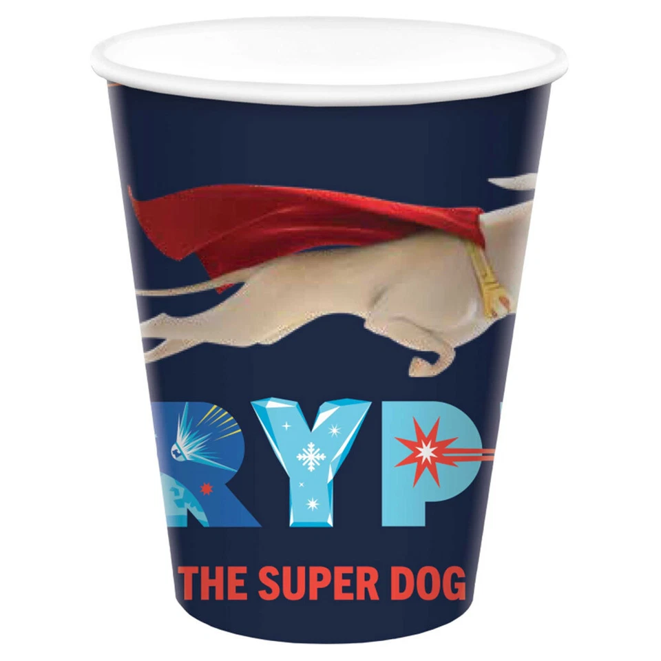 DC Super Hero Pets Party Supplies Paper Cups 8 Pack Birthday Tableware Dogs  - Image 1 of 1