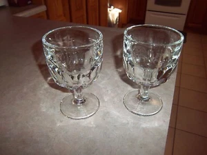 2 - Thumbprints Pedestal Stem Goblet - 16oz Clear Glass - Picture 1 of 8