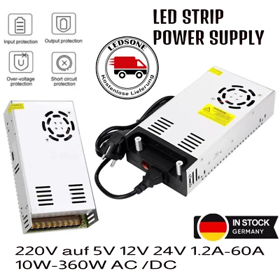 12v Trafo 1.2A-60A 10W-360W AC/DC Einbaunetzteil Schaltnetzteil Netzteil Ada - Bild 1 von 4