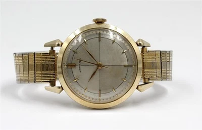 Reloj Pulsera Hamilton Rodney 18J 748 Vintage Esfera Punto de Cruz Lleno Oro 10K 34mm Foto 1 de 4