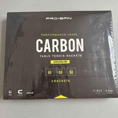PRO‑SPIN Carbon Elite Series Ping Pong/Tennis Table Rackets – 2‑Pack - Image 1 of 4