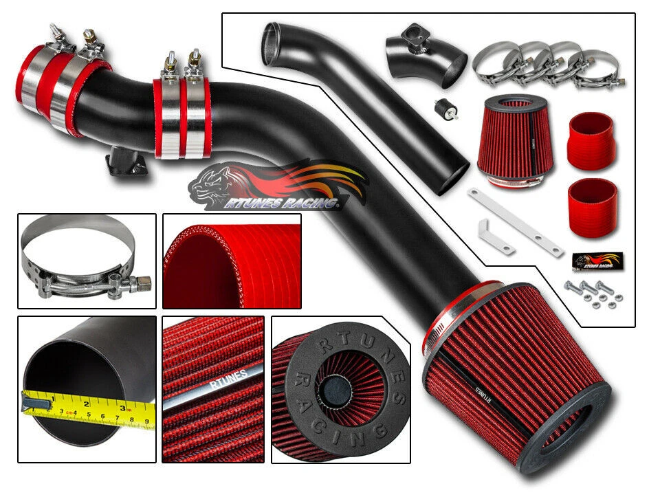 Kit de entrada de ar frio MATT BLACK para 92-98 BMW E36 3-SERIES 323/325/328 2.5 2.8 - Imagem 1 de 4