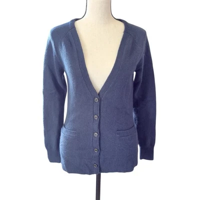 Merino Wool Cardigan Sweater Jack Wills Knitwear England Navy Pink - Image 1 of 4