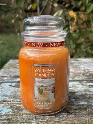 Yankee Candle Calamansi Cocktail Large Jar 22oz NEW! Free Shipping Summer Orange - Image 1 of 3