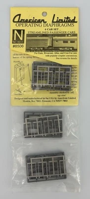 American Limited N Scale #8506 Operating Diaphragms - Streamlined Passenger Cars - Image 1 of 4