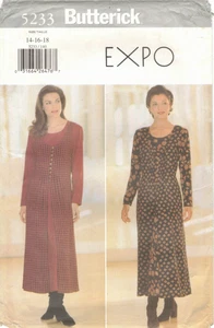 5233 BUTTERICK WOMAN'S TUNIC & DRESS PATTERN SIZE: 14-16-18 VINTAGE 90'S UC FF - Picture 1 of 2