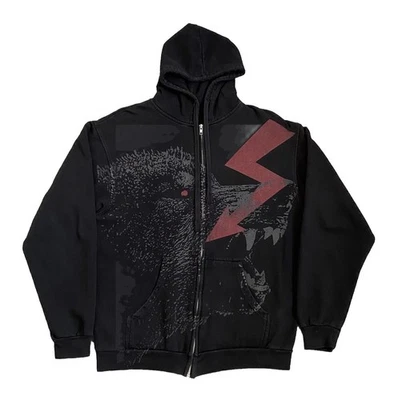 Sudadera con Capucha Marilyn Manson High End Of Low Wolf Bolt Cremallera Completa Tultex Y2K 2009 Mediana Foto 1 de 4