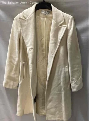 Abrigo de invierno Larry Levine Design para mujer crema manga larga botón delantero talla 10P Foto 1 de 4