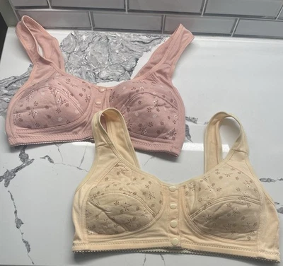 Paquete de 2 sujetadores inalámbricos - etiquetados 38 para 34C/32D - rosa y amarillo - sin etiquetas Foto 1 de 3