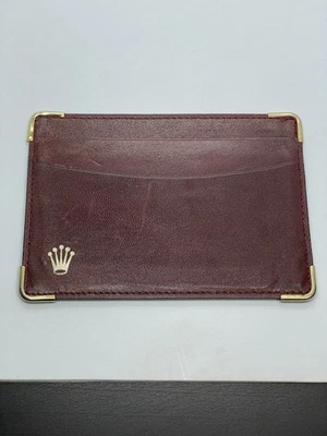 Cartera con tarjetero Rolex - Cuero marrón - Porta documentos - Vintage - Estuche (4) Foto 1 de 2