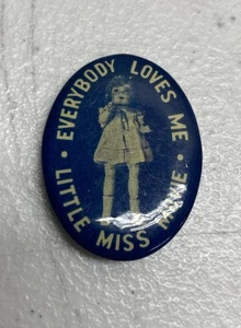 Vintage Shirley Temple Everybody Loves Me Little Miss Movie Pin Back Button - Picture 1 of 5
