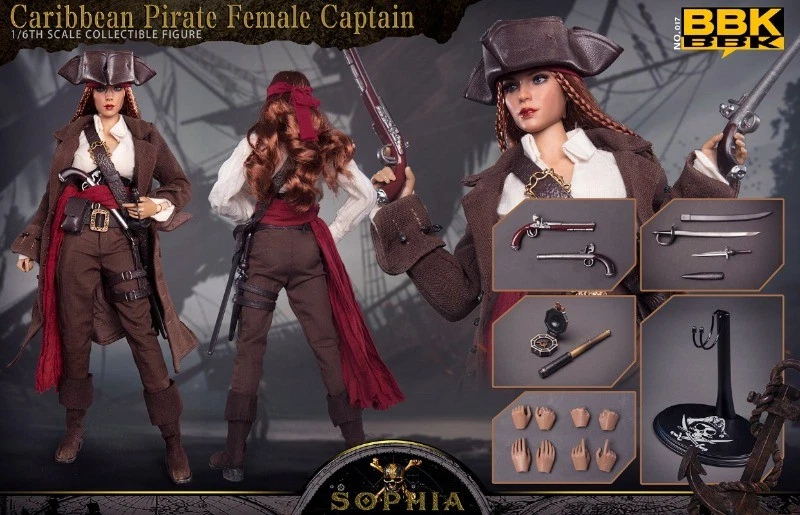 BBK 1/6 Scale Caribbean Pirate Female Captain Sophia Action Figure Collectible - Image 1 of 4
