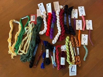 Needlepoint Threads Lot of 25 Various Brands and Colors Embroidery crossstitch - Image 1 of 4