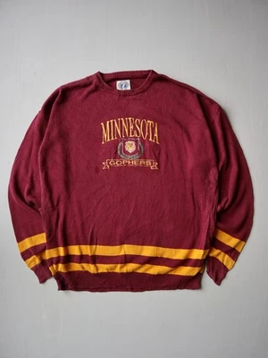 Vintage Minnesota Gophers Knit Sweater Logo 7 Size XL Crew Neck Maroon - Image 1 of 4