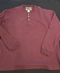 Sudadera polar Backpacker Henley para hombre XL borgoña pulóver top - Imagen 1 de 2