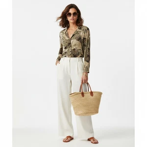 Ronni Nicole Damen Animal Print Langarm Knopfleiste Shirt Petite Large Slinky - Bild 1 von 10