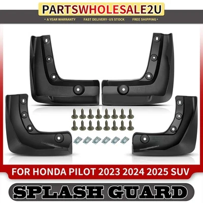 4Pcs Front &Rear Side Mud Flaps Splash Guards Fender for Honda Pilot 2023-2025 - Image 1 of 4