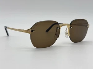SANTOS DE CARTIER AVIATOR RIMLESS GOLD SUNGLASSES CT0459S NEW 100% GENUINE $1600 - Picture 1 of 12