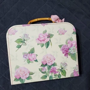 Lady Jayne Ltd. Floral Rose Suitcase Keepsake Storage Box Paperboard Pink - Picture 1 of 10