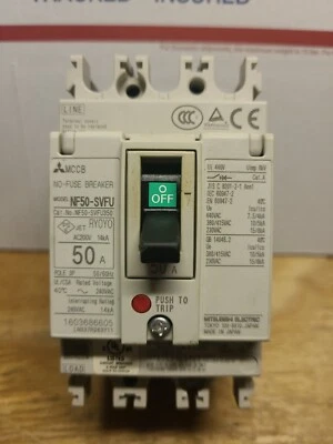 Disyuntor Mitsubishi NF50-SVFU350 50A 240VAC...USADO...PROBADO Foto 1 de 4