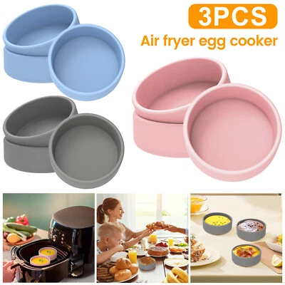 3Pcs Air Fryer Egg Mold Silicone Egg Poacher Cups Nonstick Egg Boiler Mold qrWKl - image 1 of 4