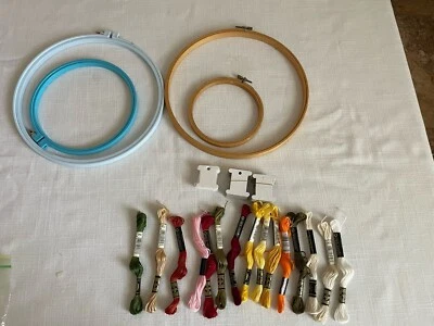 Cross Stitch Embroidery Items Fabric Hoops Thread Thread Card Holders - Image 1 of 4