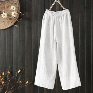 Beige Pantalones largos de algodón para mujer ZANZEA elástico Harem pantalón chino pierna ancha Plus Beige Pantalones largos de algodón para mujer ZANZEA elástico Harem pantalón chino pierna ancha Plus