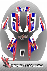 HONDA TRX 250R FOURTRAX ATV1987-1989 SEMI CUSTOM GRAPHICS KIT CLASSIC WHITE - Picture 1 of 2