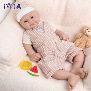 Muñeca IVITA Reborn Baby Boy Ojos Azules Silicona Sólida Regalo de Navidad - Imagen 1 de 12