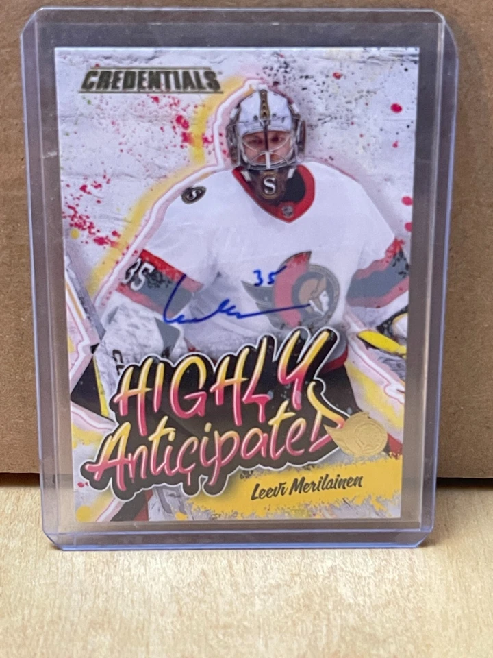 2023-24 Upper Deck Credentials Leevi Merilainen Highly Anticipated Auto HA-32 - Image 1 of 2