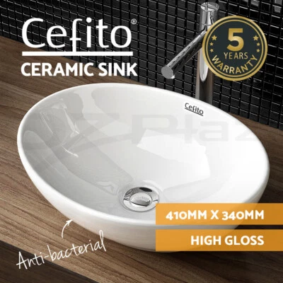 Cefito Bathroom Basin Vanity Sink Ceramic Above Counter Hand Wash Bowl Oval - image 1 of 4
