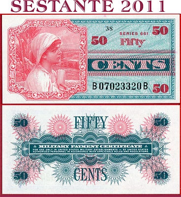 (com) USA UNITED STATES - 50 CENTS MPC MILITARY PAYMENT CERTIFICATES - M67 - UNC - Image 1 of 3