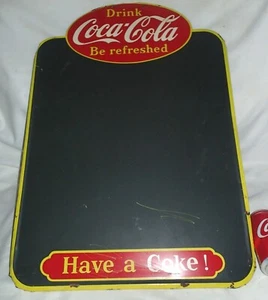1955 VINTAGE CANADA COCA COLA SODA METAL CHALK MENU BOARD SIGN NON PORCELAIN USA - Picture 1 of 12