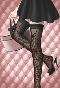 CHANTAL THOMASS BAS UP 20 DEN TAILLE 2 MODELE VERTIGE COLORI NOIR REF T389 - Picture 1 of 3