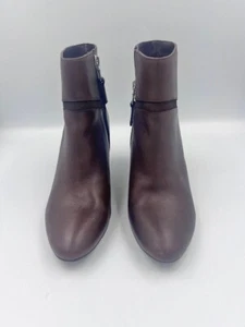 Ralph Lauren women's 7B brown leather suede zip up ankle boot shoes - Picture 1 of 19