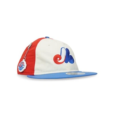 Montreal Expos New Era MLB Team Color Retro Crown Flat Visor Strapback Hat Cap - Image 1 of 4