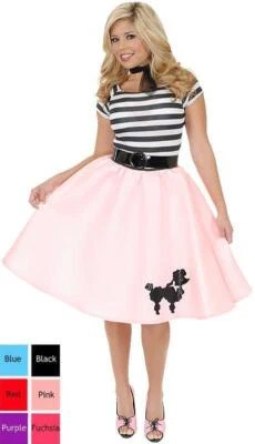 Caniche de lentejuelas a rayas años 50 calcetín hop disfraz de Halloween para adultos 3 COLORES Foto 1 de 2