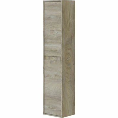 Colonna bagno sospesa rovere mobile pensile moderno 2 ante DAKOTA in legno - Immagine 1 di 2