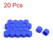 20pcs Blue Car Truck Wheel Tyre Hub Screw Bolt Nut 19mm Plastic Cap Accessories (Fits: Opel)