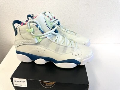 Nike Air Jordan 6 Rings (GS) Sneakers Grey/White, Green Abyss 323399-003 SZ 7Y - Image 1 of 4