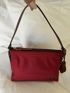 Dooney & Bourke | Red Nylon Wayfarer Pouchette Handbag Purse | Leather Trim - Picture 1 of 11