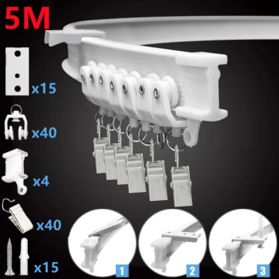5~20M Bendable Flexible Curtain Silent Track Bay / Straight Windows Ceiling Rail - Image 1 of 4