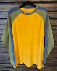 TERRITORY AHEAD Pullover Shirt Men LRG Multicolor Color Block Long Sleeve Gold - Picture 1 of 10