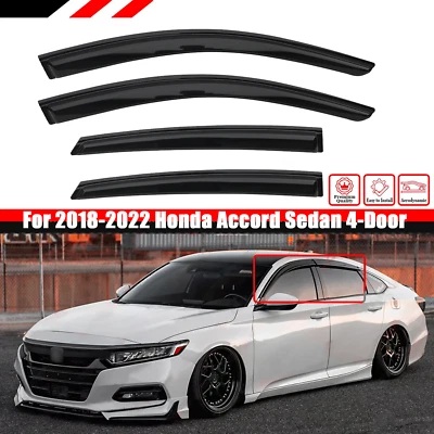Para Honda Accord 2018-2022 sedán 4 puertas ventana visera ventilación protectores de lluvia deflector Foto 1 de 4
