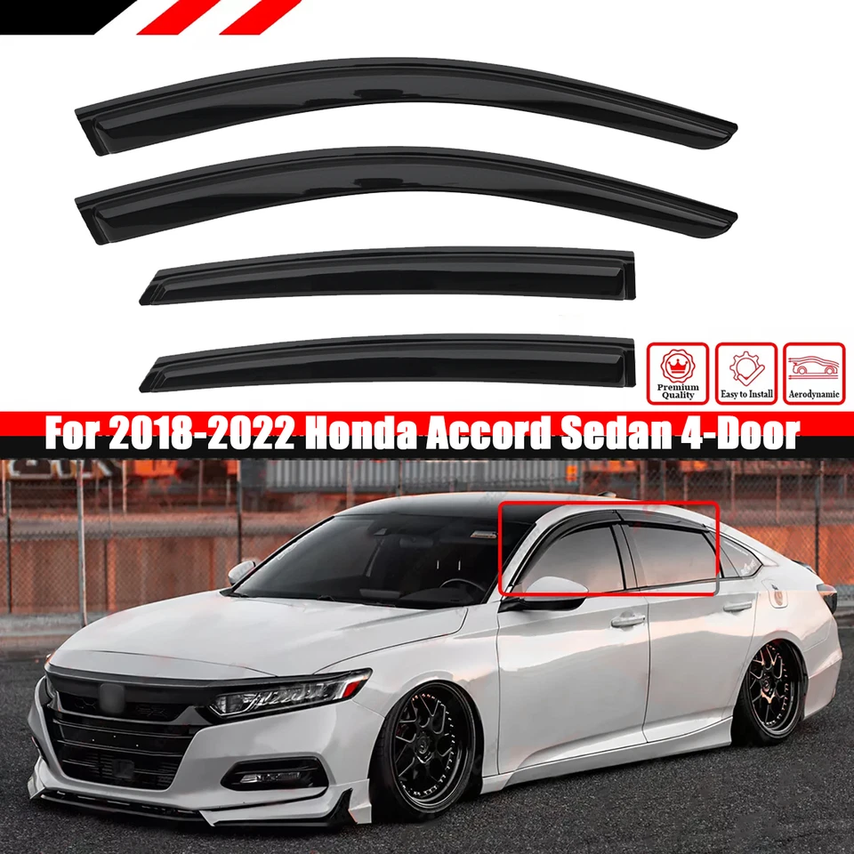 Para Honda Accord 2018-2022 sedán 4 puertas ventana visera ventilación protectores de lluvia deflector Foto 1 de 4
