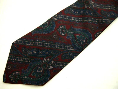 Corbata para hombre Kuppeheimer roja verde azul marino cachemira a rayas 100 % seda 57" Foto 1 de 4