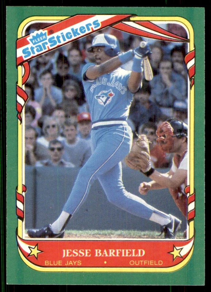 1987 Fleer Star Stickers Jesse Barfield Toronto Blue Jays #4 - Image 1 of 2