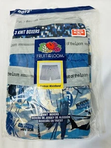 Vtg Fruit Of The Loom Underwear Boxers Boys Med 10-12 Button Fly Closure 3 Pack - Picture 1 of 9